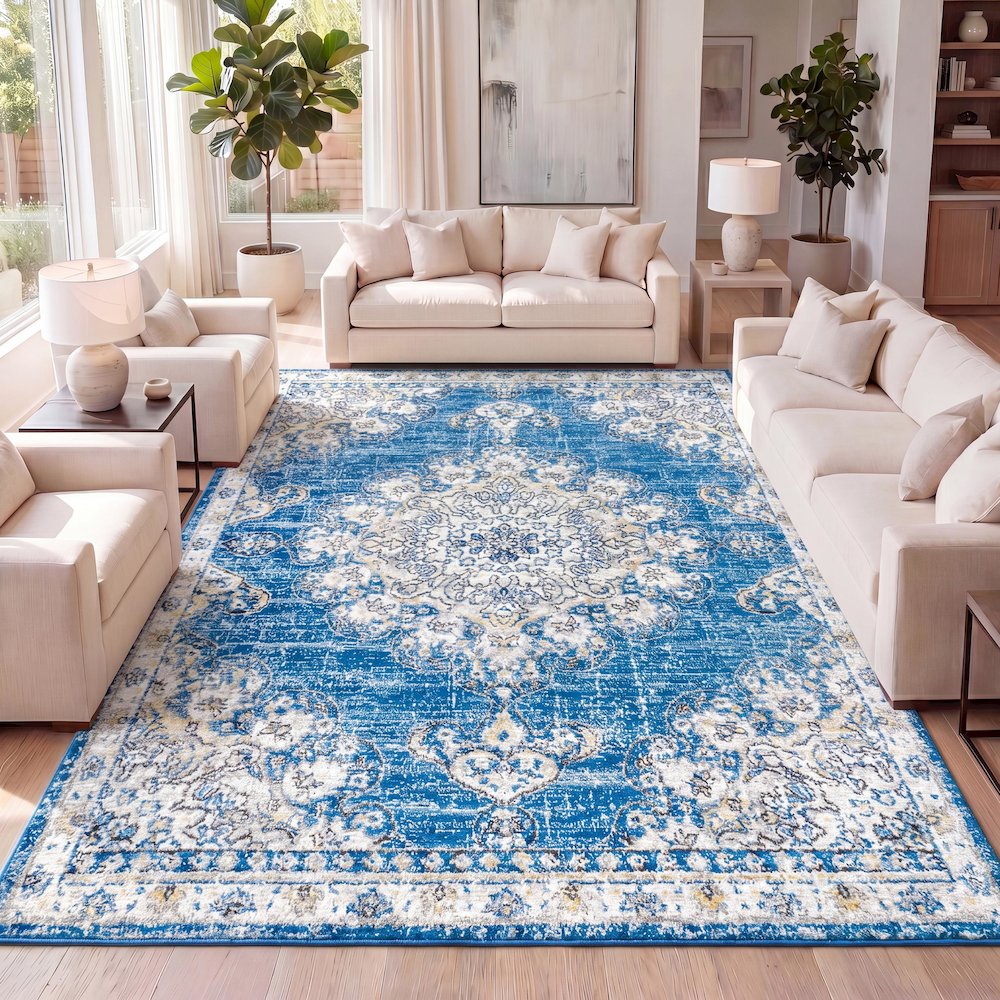 Leann Bohemian Flair Boho Vintage Medallion Area Rug. Picture 9