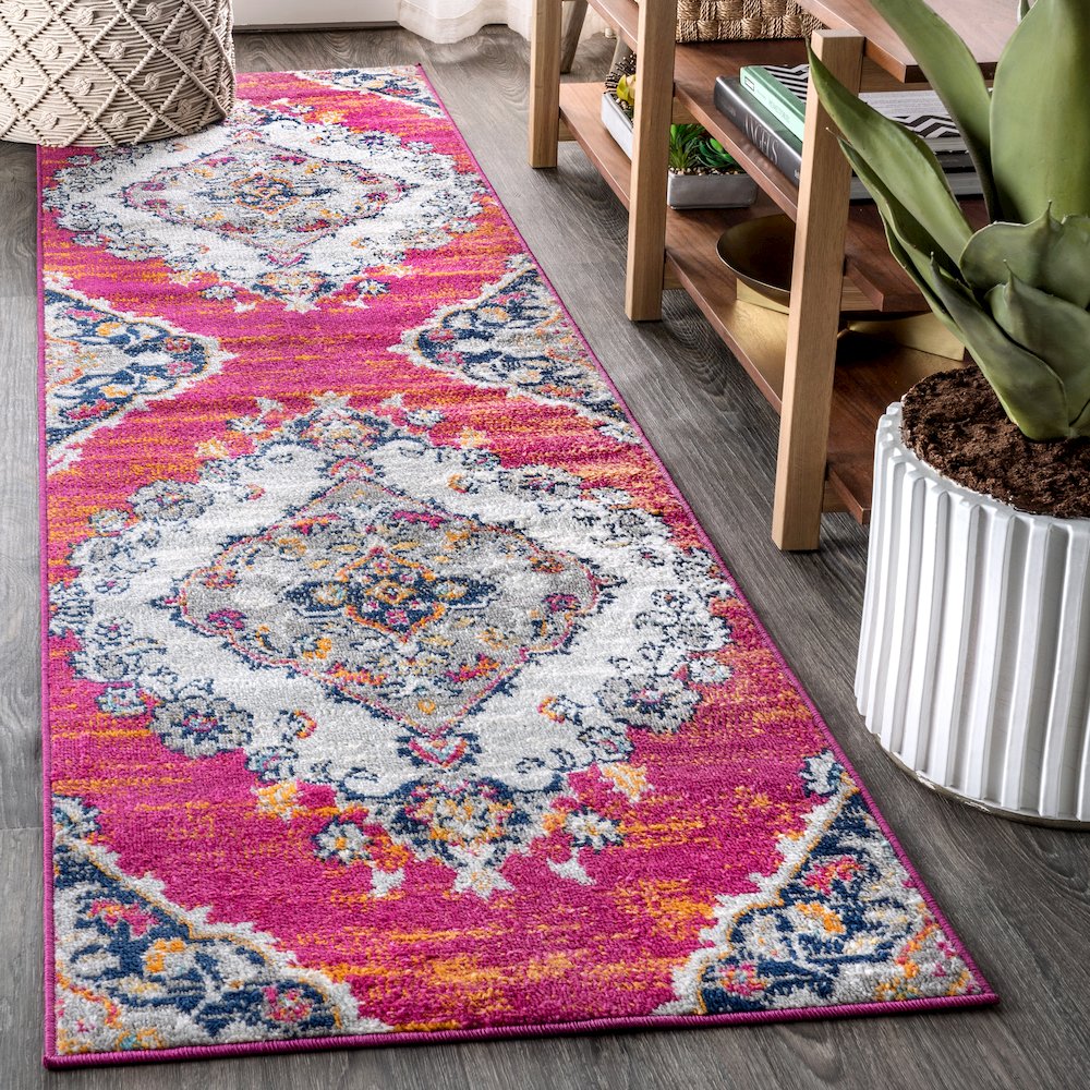 Bright Bohemian Flair Boho Vintage Medallion Area Rug. Picture 2