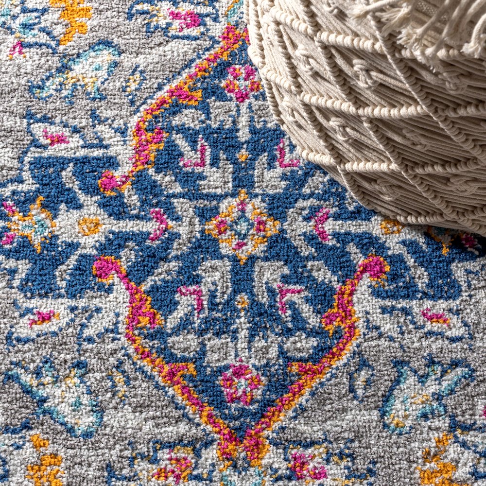 Bright Bohemian Flair Boho Vintage Medallion Area Rug. Picture 4