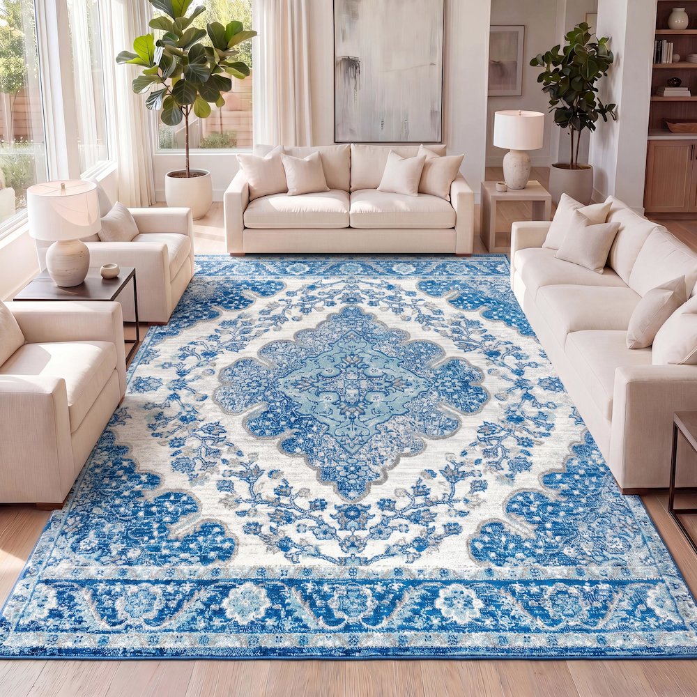 Bohemian Flair Boho Vintage Medallion Area Rug. Picture 9