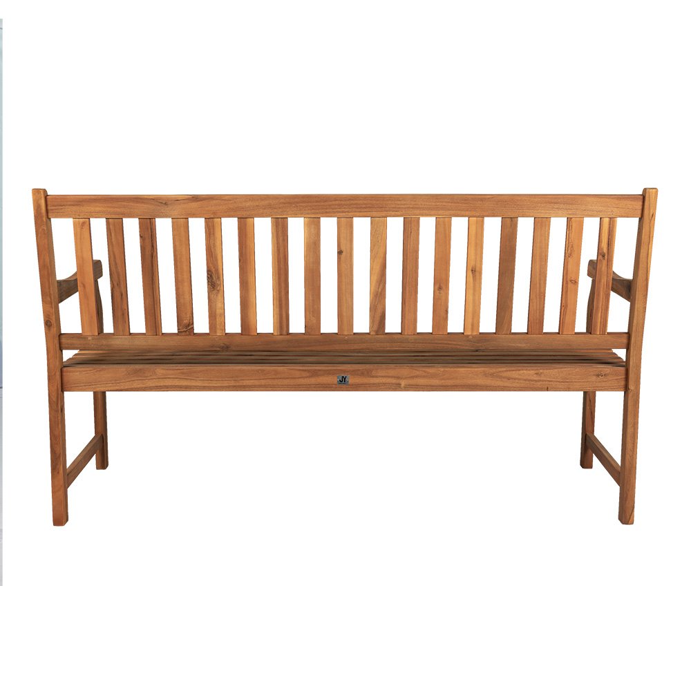 Laurel 59" Slatted Acacia Wood Indoor/Outdoor Patio Garden Bench with Armrests. Picture 4