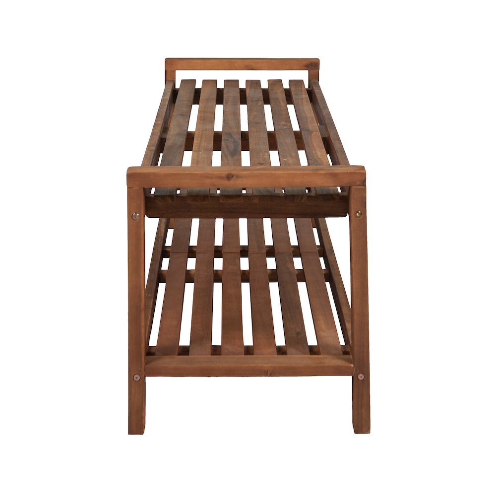 Blaneseat Mid Century Modern Acacia Wood Slat Outdoor Garden Patio Bench. Picture 3