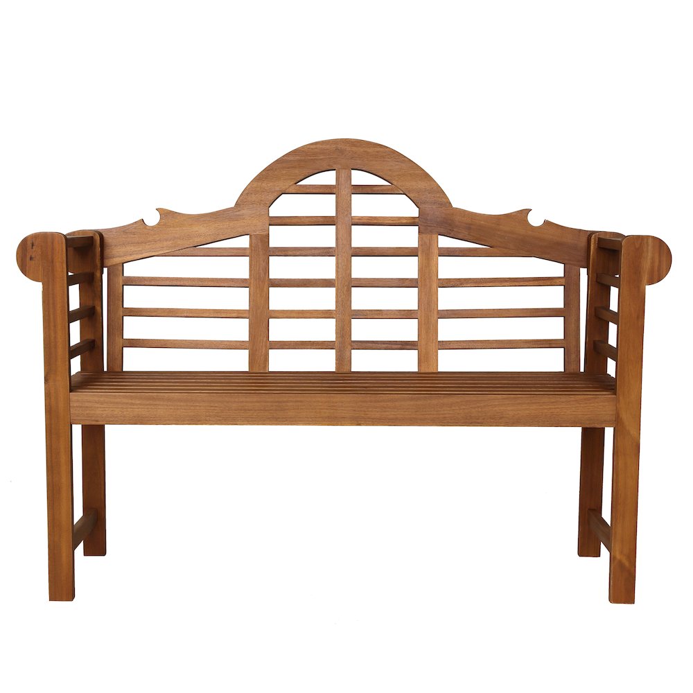 Lutyens Arched Acacia Wood Outdoor Garden Patio Bench. Picture 2