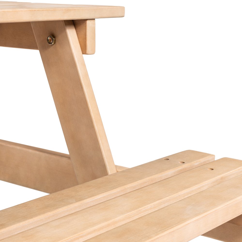 Shoreham 55.18" Eucalyptus Wood Outdoor Picnic Table with Built-In Benches and. Picture 6