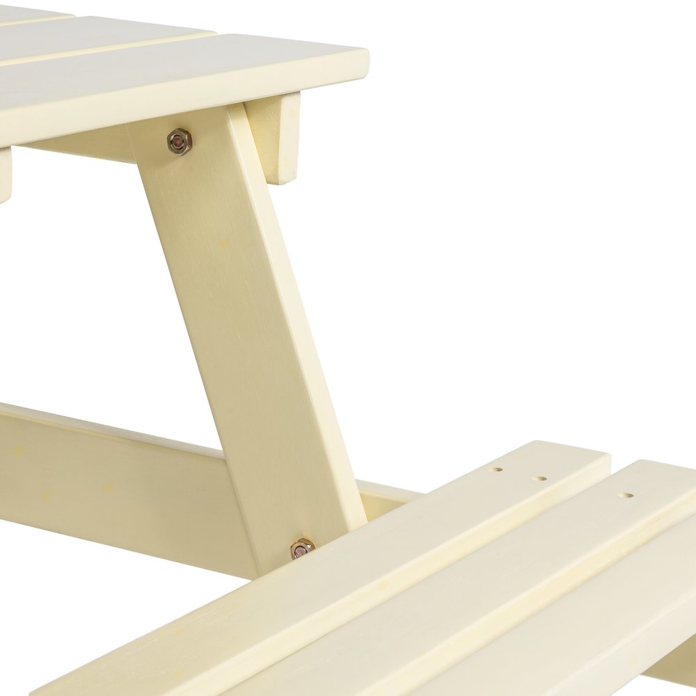 Shoreham 59" Eucalyptus Wood Outdoor Picnic Table with Built-In Benches and. Picture 3