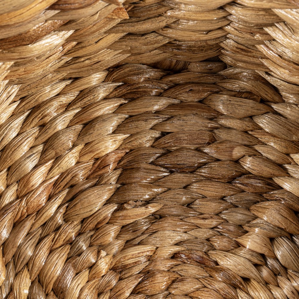 Gouda Southwestern Hand-Woven Hyacinth Circular Nesting Baskets With Wood Lids. Picture 2