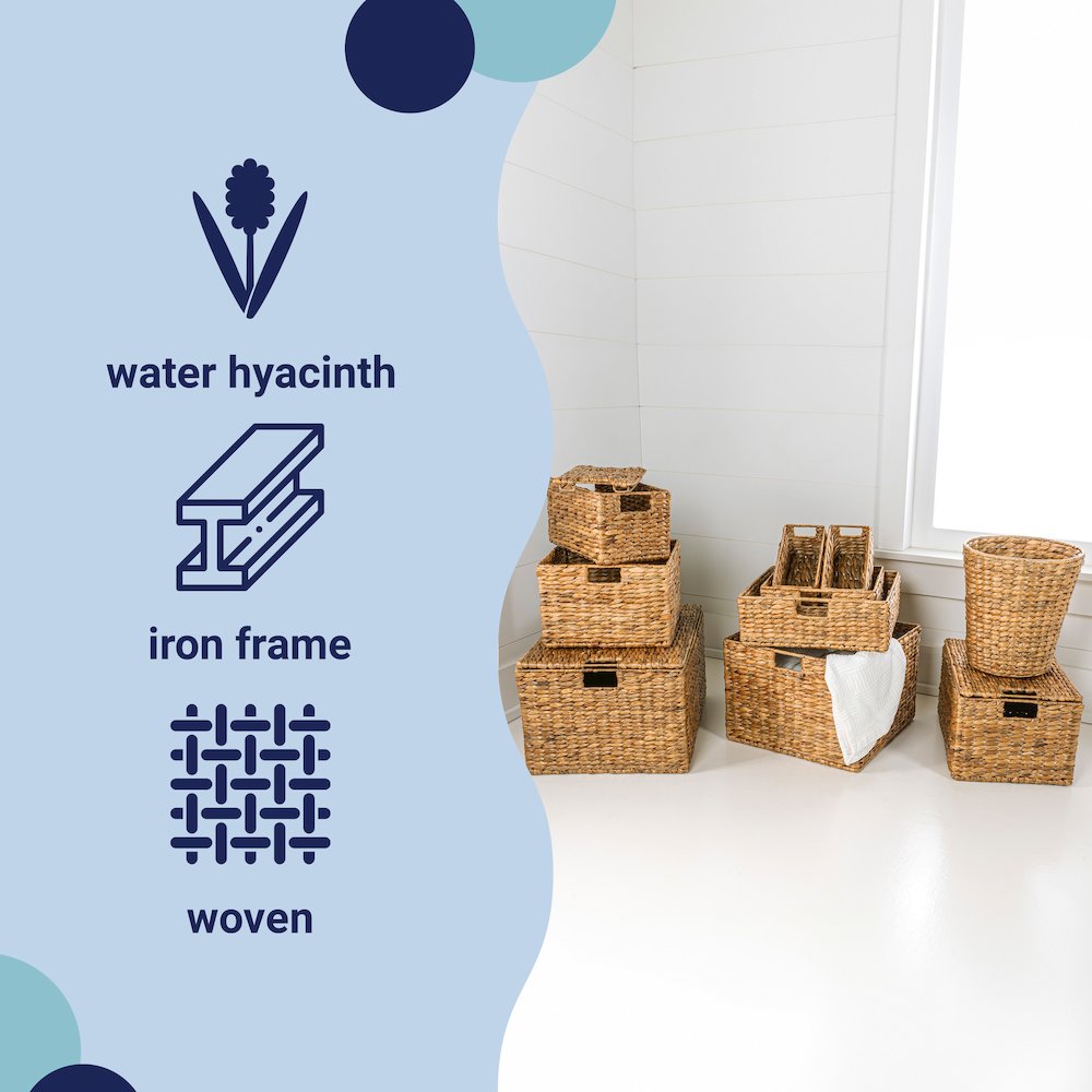 Traditional Assorted Hand-Woven Hyacinth/Iron Baskets. Picture 4