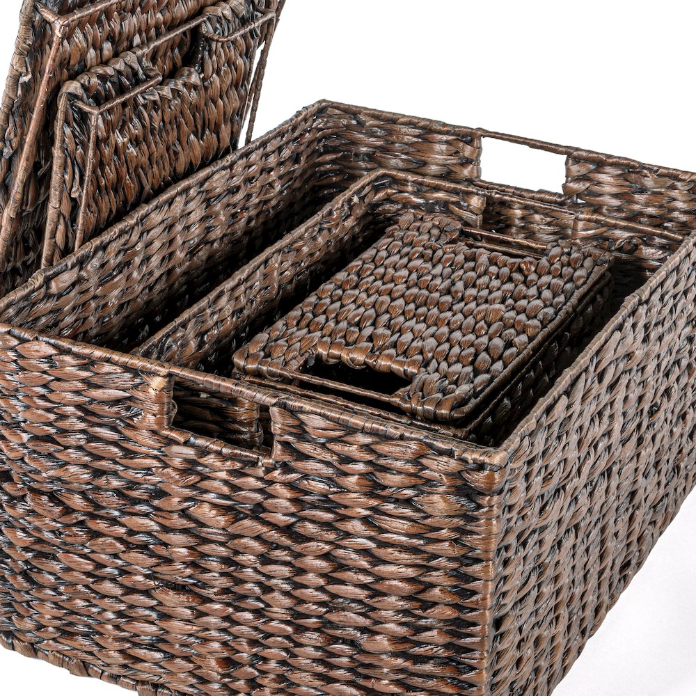 Traditional Assorted Hand-Woven Hyacinth/Iron Baskets. Picture 2