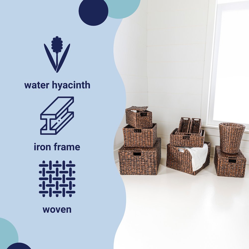 Traditional Assorted Hand-Woven Hyacinth/Iron Baskets. Picture 4