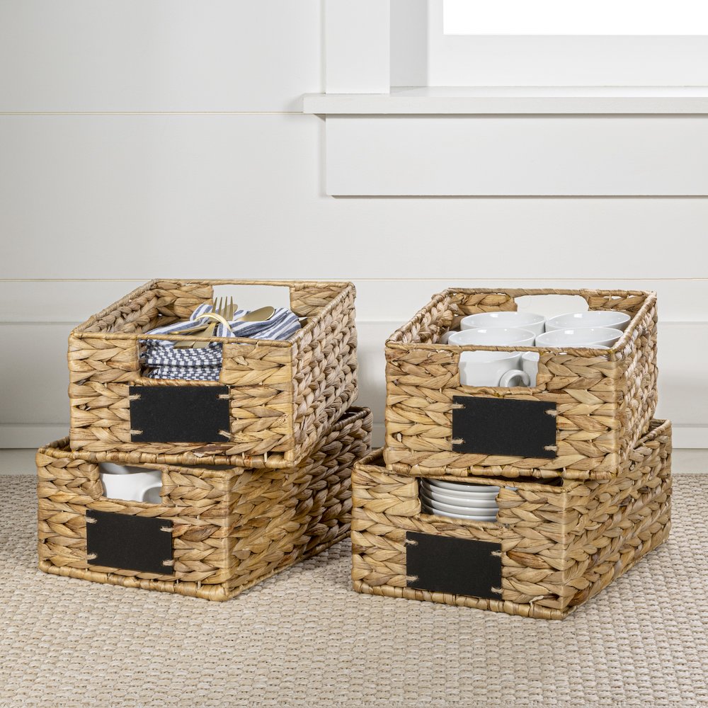 Lane Classic Farmhouse Handwoven Hyacinth Pantry Baskets. Picture 1