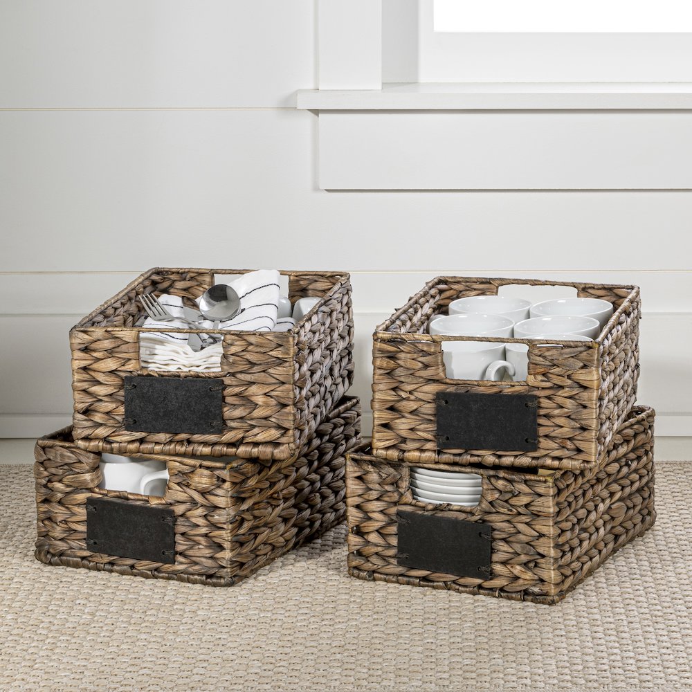 Lane Classic Farmhouse Handwoven Hyacinth Pantry Baskets. Picture 1