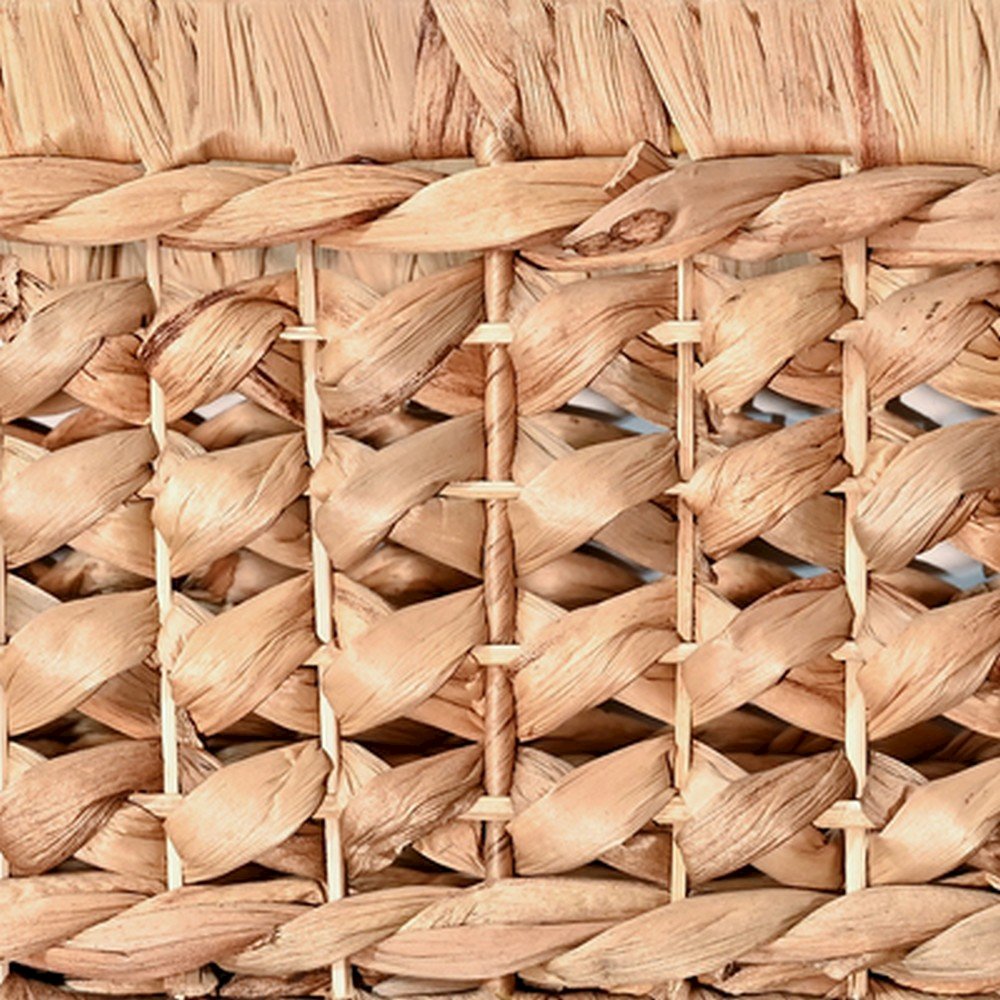 Hayden Bohemian Cottage Handwoven Hyacinth Rectangular Nesting Baskets. Picture 4
