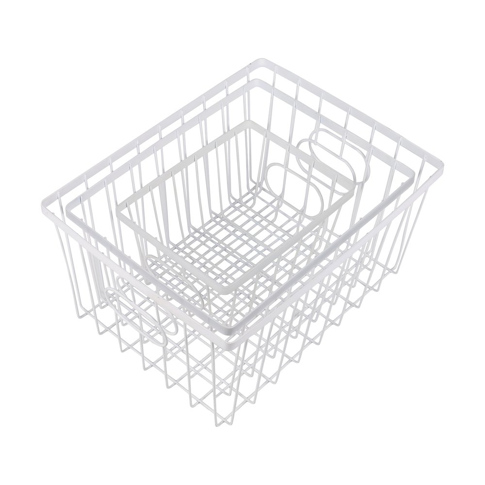 Camden Vintage Handmade Wire Metal Nesting Storage Baskets, White (Set of 6). Picture 2