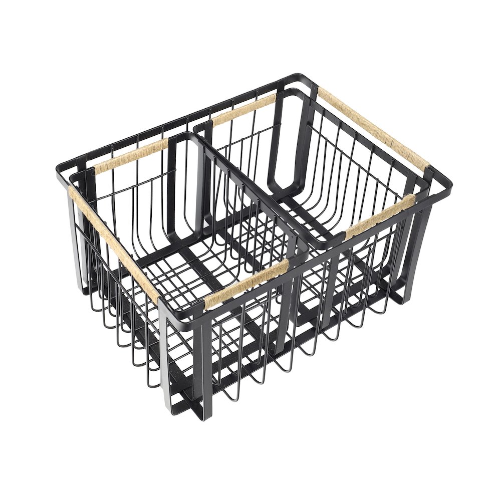 Vintage Farmhouse Handmade Wire Metal Nesting Storage Baskets, Black (Set of 3). Picture 2