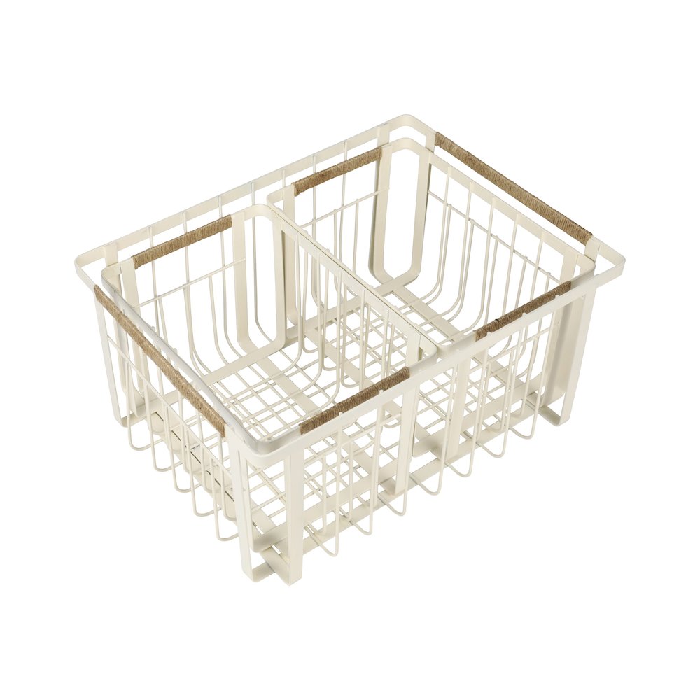 Vintage Farmhouse Handmade Wire Metal Nesting Storage Baskets, Almond (Set of 3). Picture 2