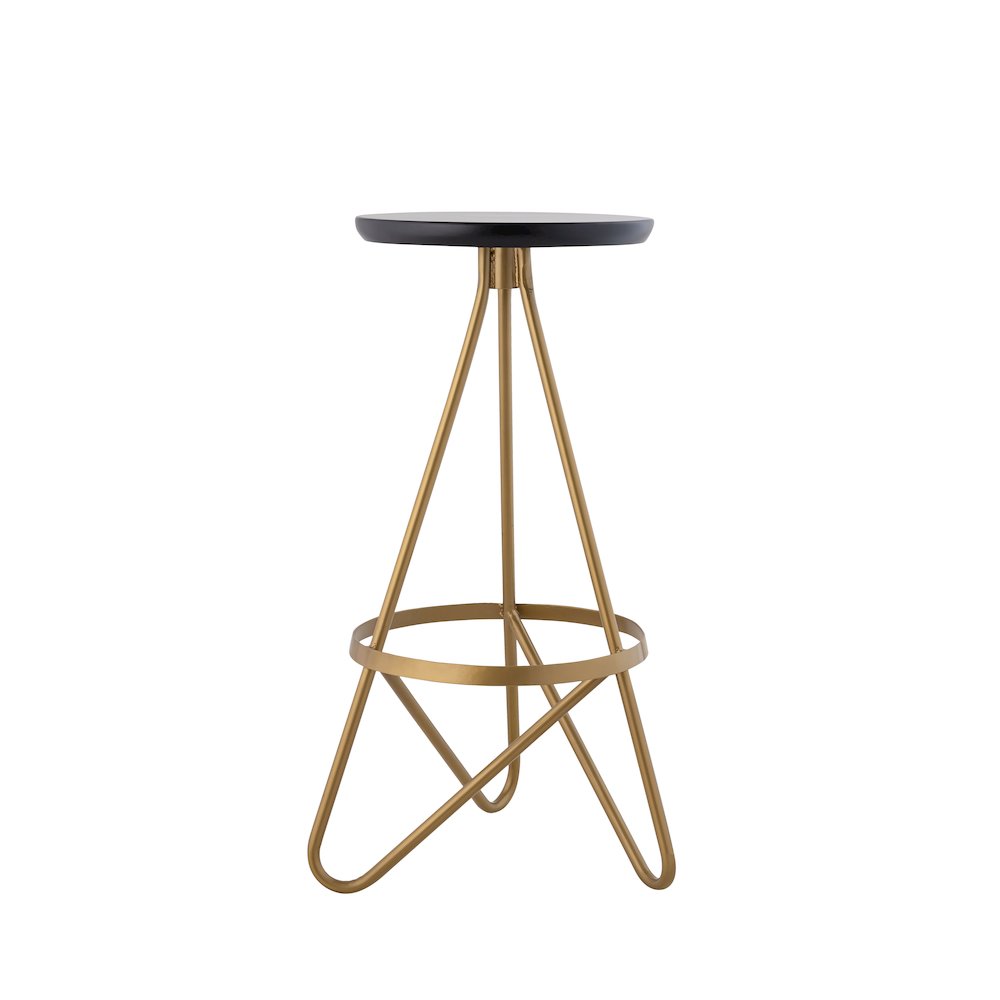 Spiroa 30" Modern Black & Gold Metal Backless Bar Stool. Picture 5