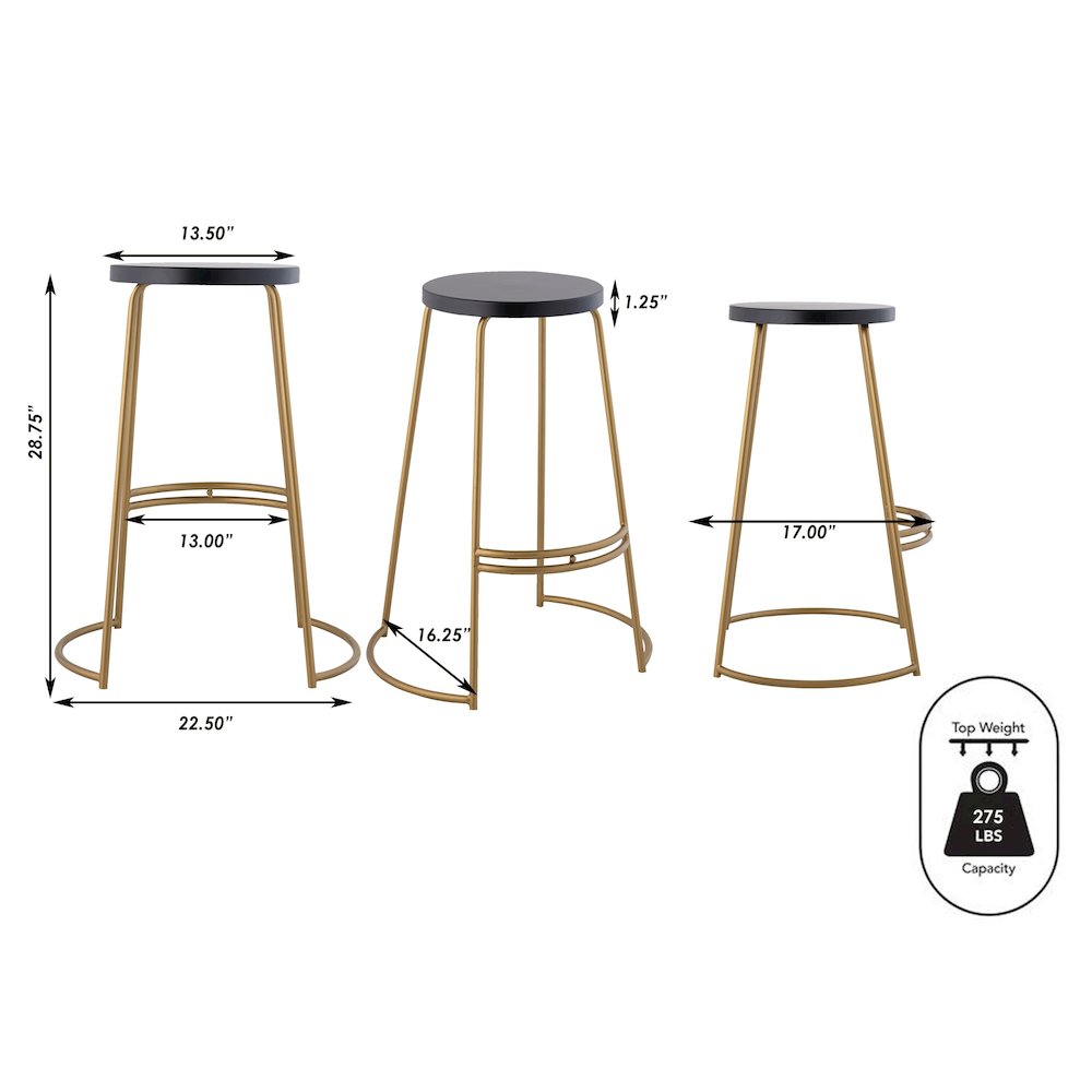 Hula Modern 28.75" Backless Metal Bar Stool. Picture 7