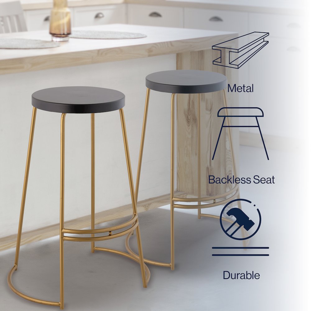 Hula Modern 28.75" Backless Metal Bar Stool. Picture 8