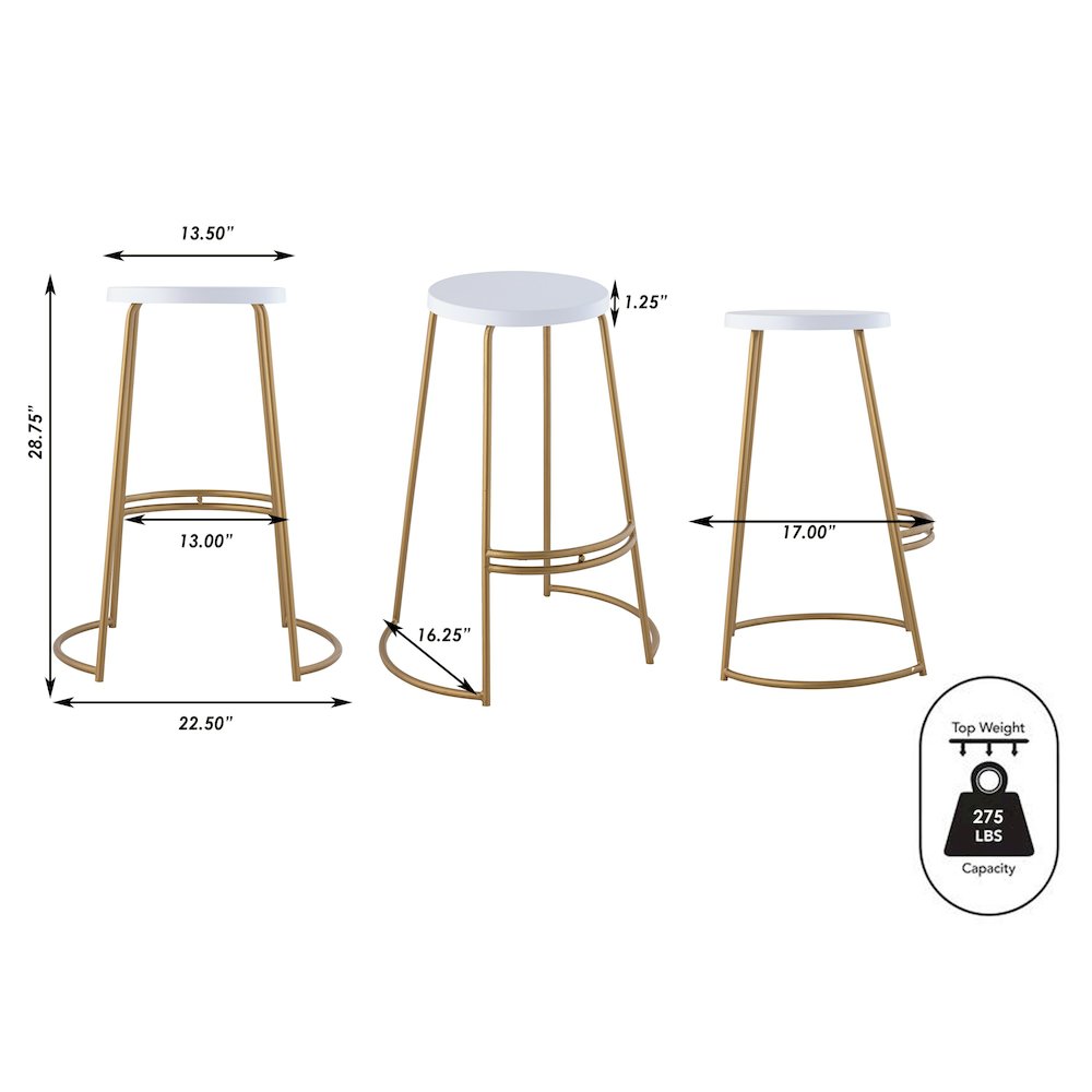Hula Modern 28.75" Backless Metal Bar Stool. Picture 7