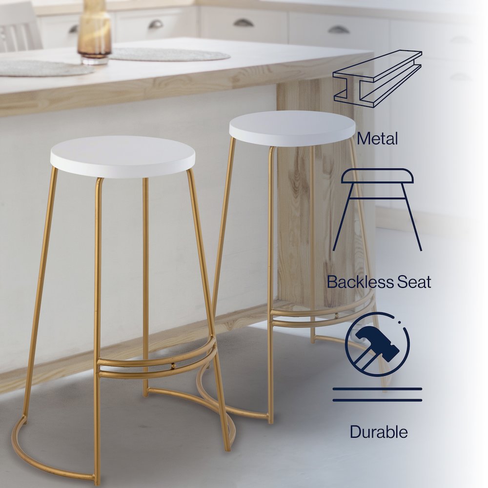 Hula Modern 28.75" Backless Metal Bar Stool. Picture 8