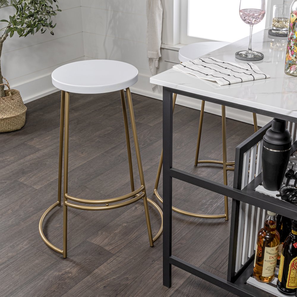 Hula Modern 28.75" Backless Metal Bar Stool. Picture 2