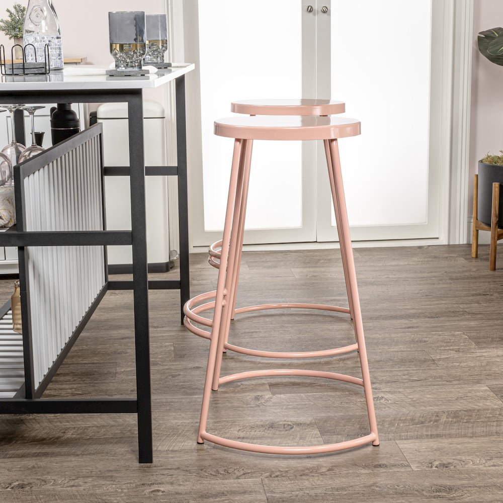 Hula Modern 28.75" Backless Metal Bar Stool. Picture 4