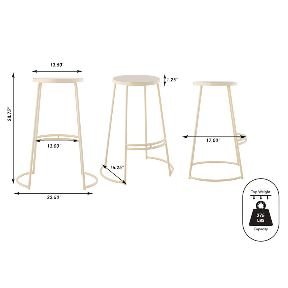 Hula Modern 28.75" Backless Metal Bar Stool. Picture 7