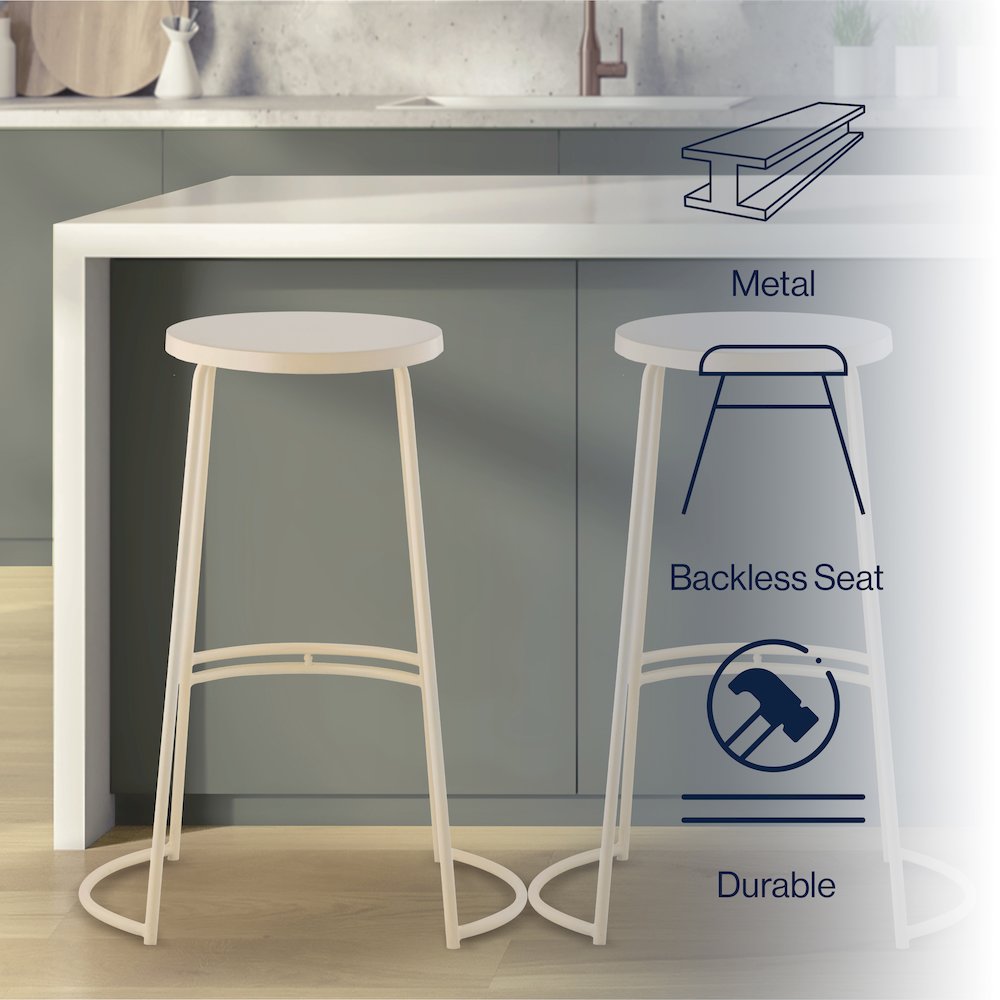 Hula Modern 28.75" Backless Metal Bar Stool. Picture 8