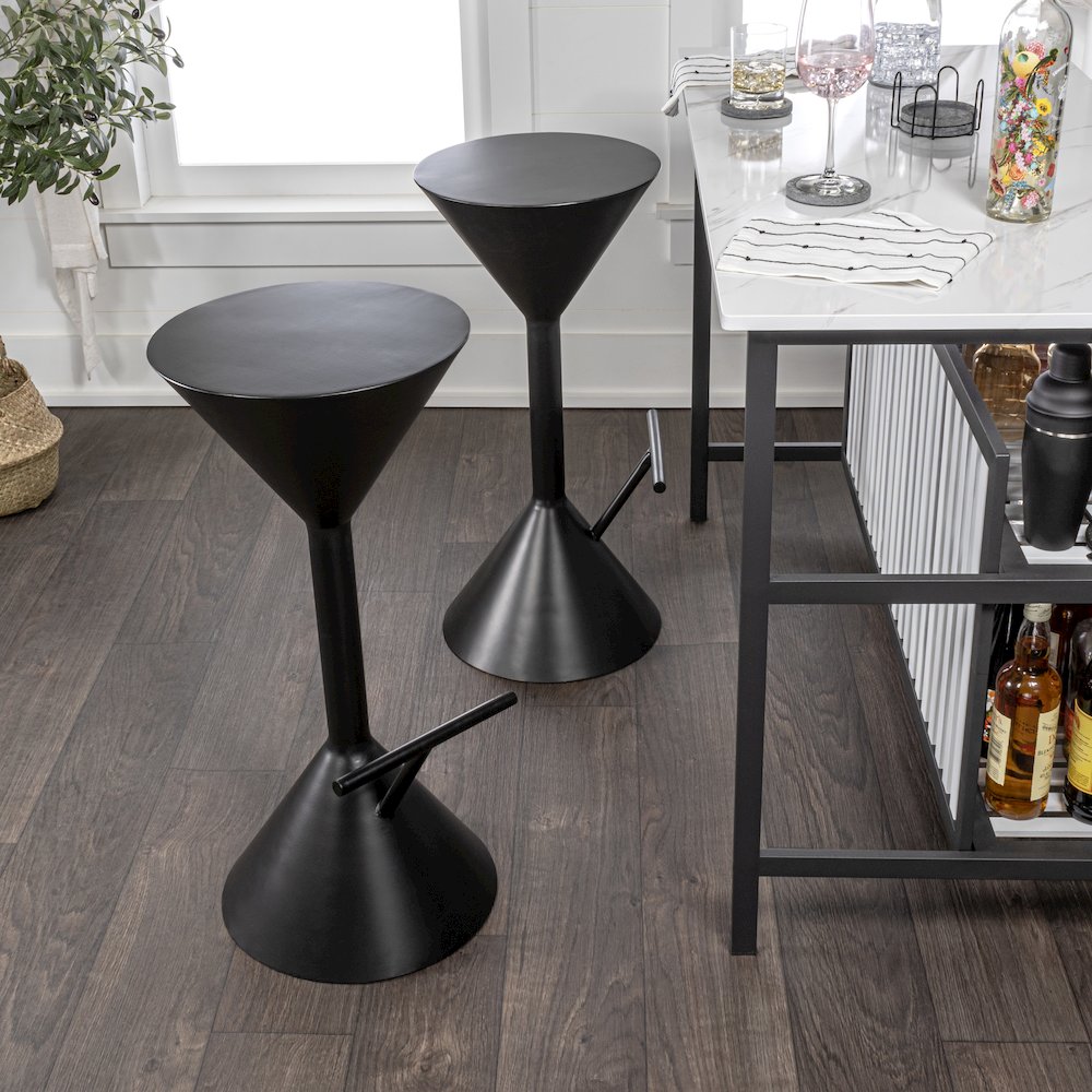 Chronos 29.75" Modern Sculptural Hourglass Backless Metal Bar Stool. Picture 1