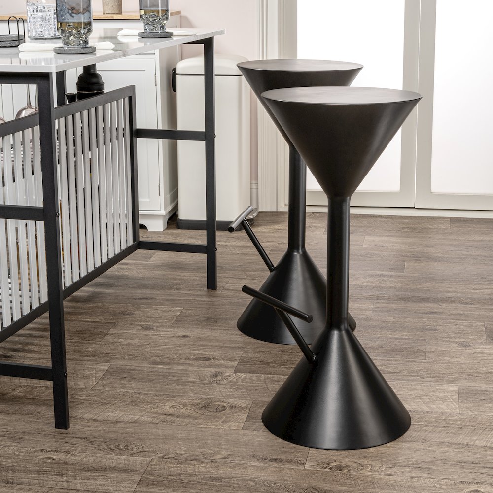 Chronos 29.75" Modern Sculptural Hourglass Backless Metal Bar Stool. Picture 3