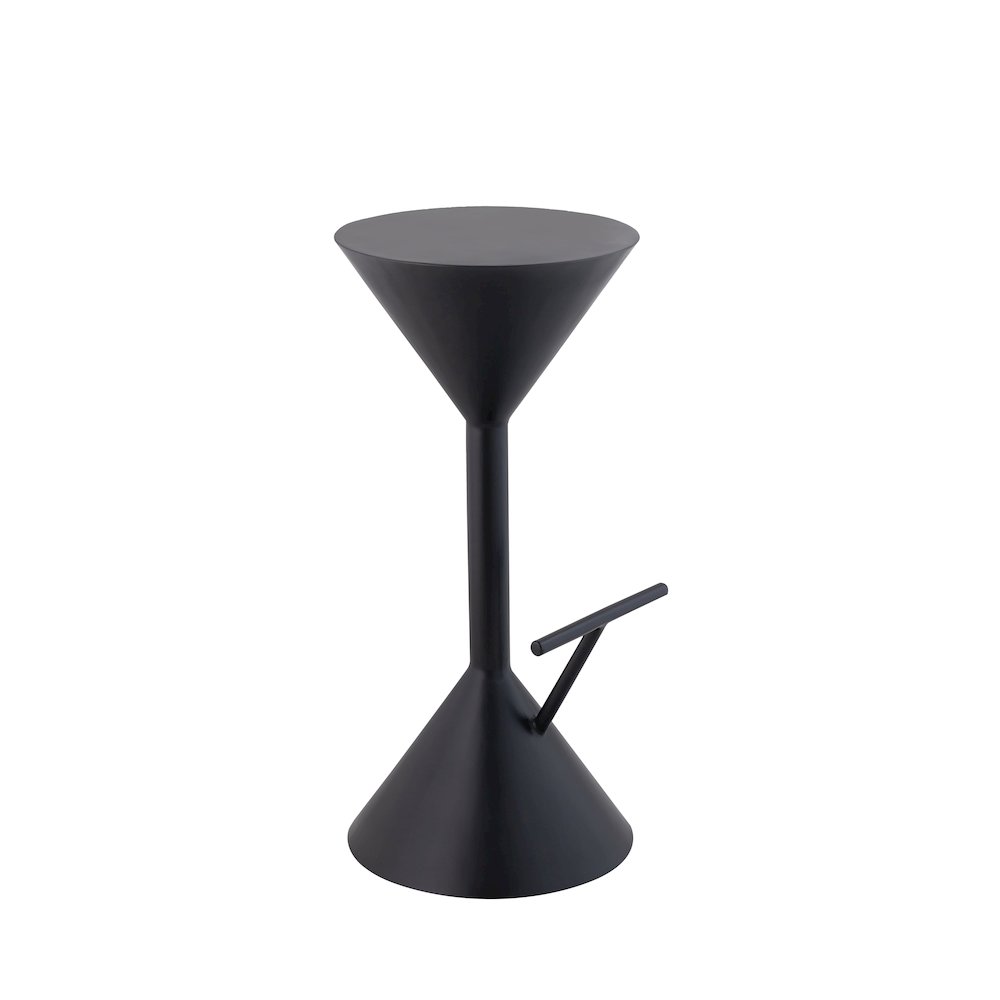 Chronos 29.75" Modern Sculptural Hourglass Backless Metal Bar Stool. Picture 5