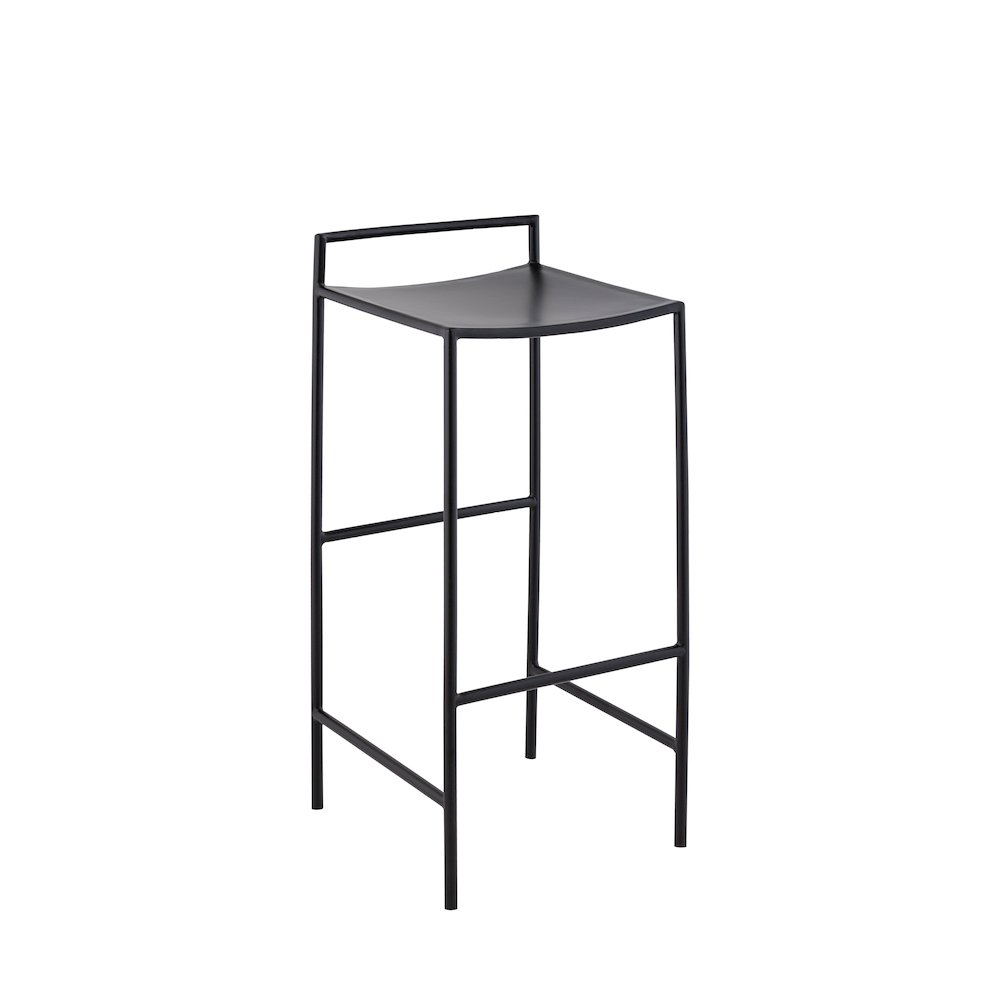 Svelte Minimalist 29.5" Seat Height Black Metal Armless Low Back Bar Stool with. Picture 5