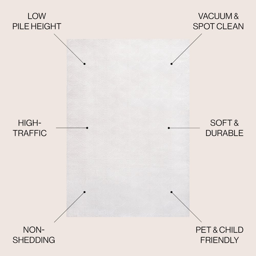 Porter Geometric Art Deco Fan Pattern High-Low Area Rug. Picture 4