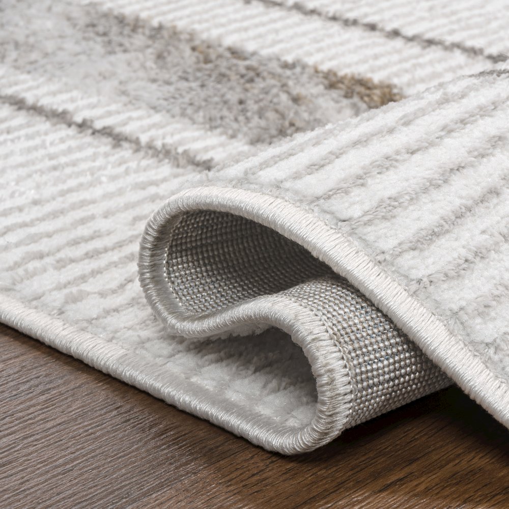 Athens Classic Border Marble Pattern High-Low Runner Rug. Picture 4