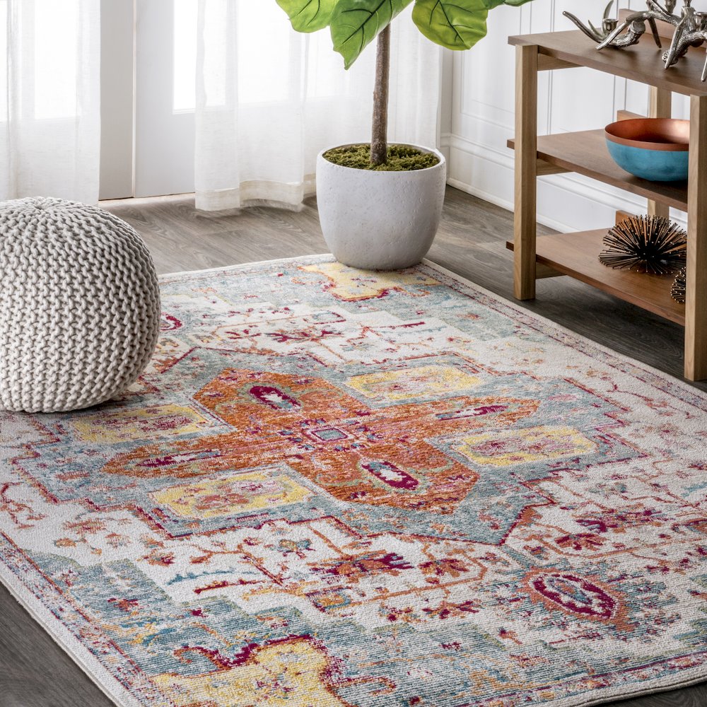 Zafra Vintage Medallion Area Rug. Picture 2
