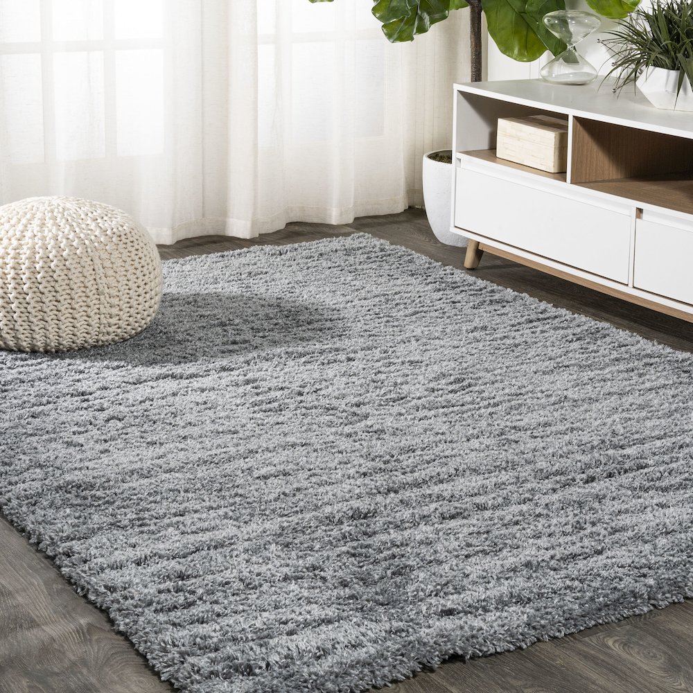 Groovy Solid Shag Area Rug. Picture 2