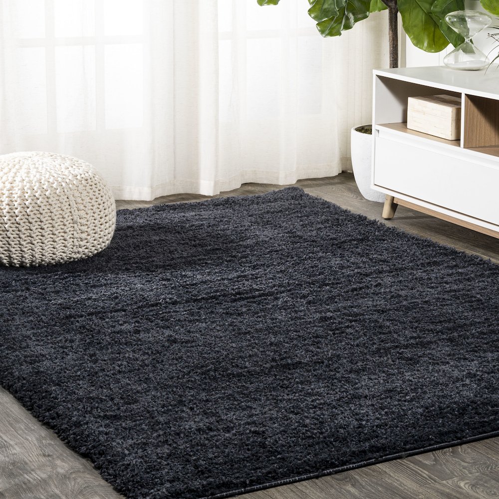 Groovy Solid Shag Area Rug. Picture 2