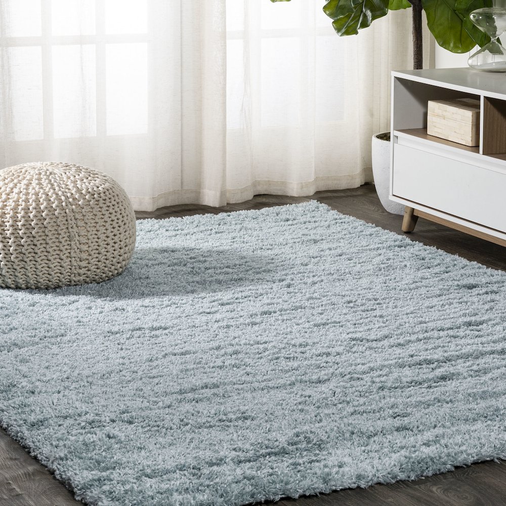 Groovy Solid Shag Area Rug. Picture 2