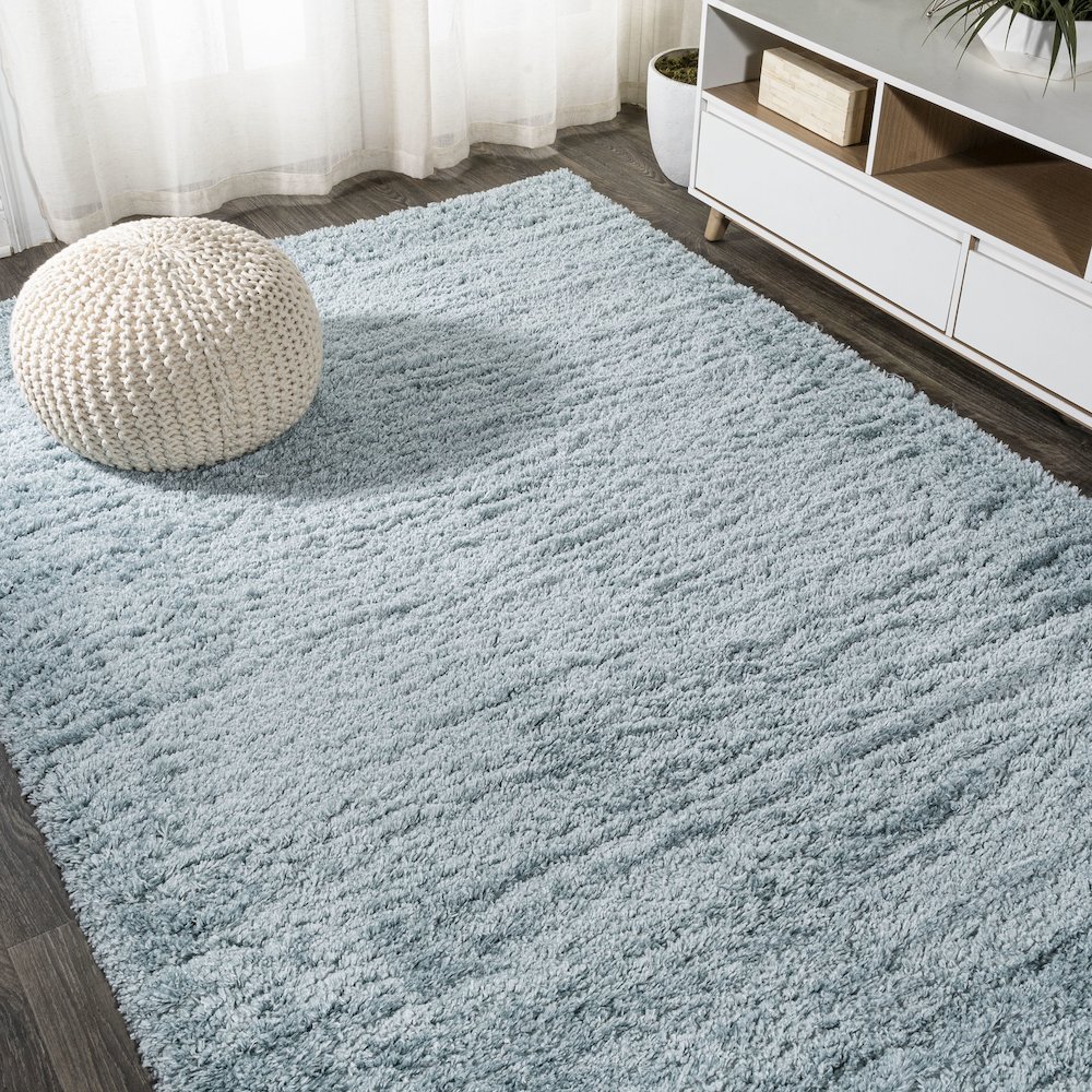 Groovy Solid Shag Area Rug. Picture 4