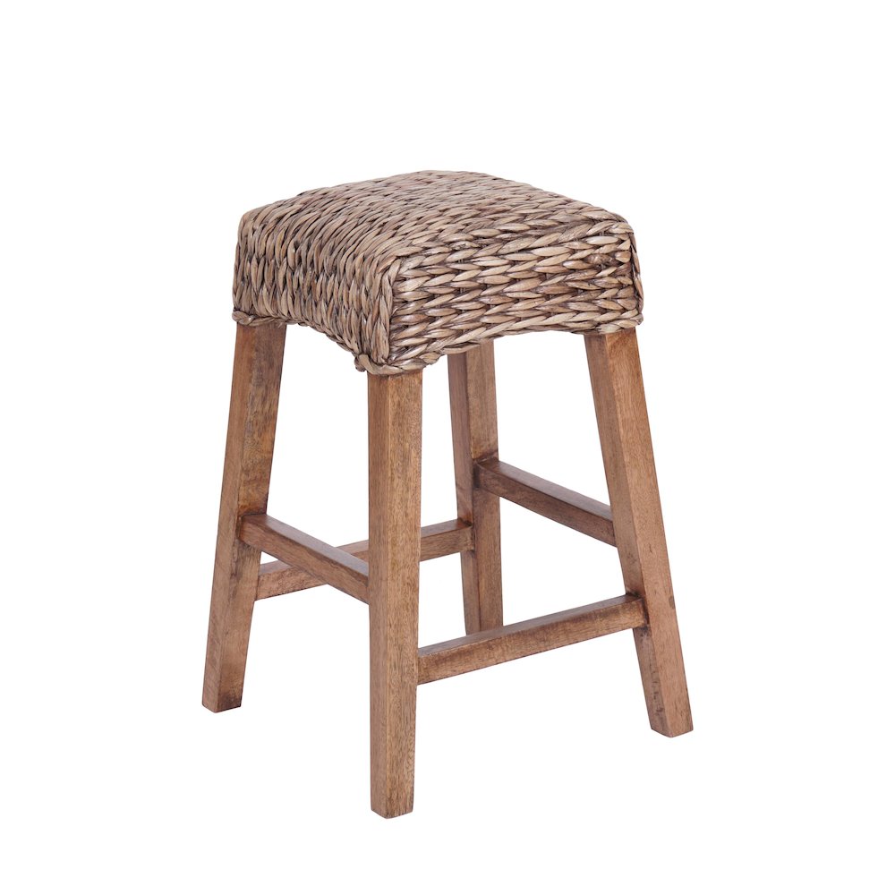 Maui Coastal 26" Woven Water Hyacinth Backless Counter Stool. Picture 2