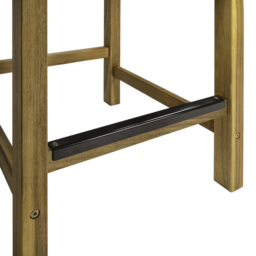 Armand Coastal 26" Backless Acacia Wood Indoor/Outdoor Counter Stools. Picture 7