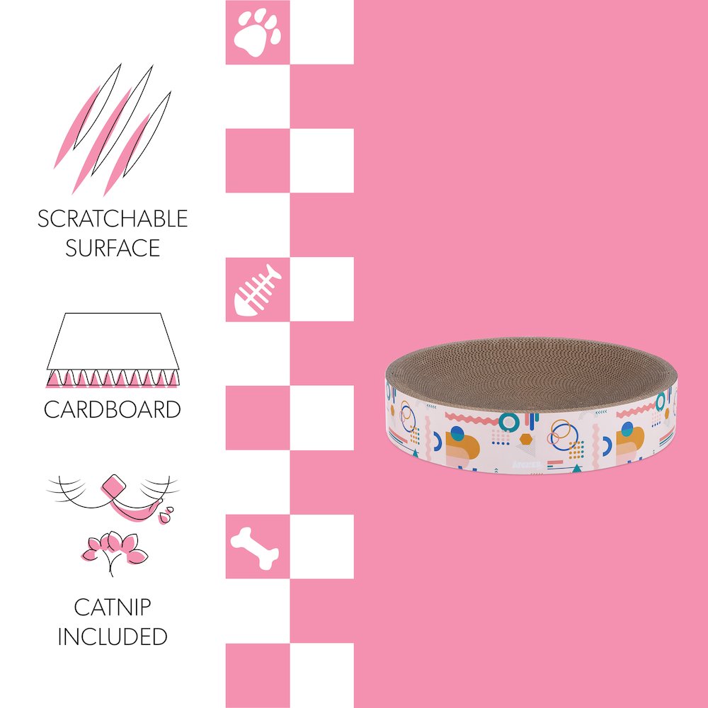 Nelson Modern Cardboard Round Bowl Cat Scratcher With Catnip. Picture 4