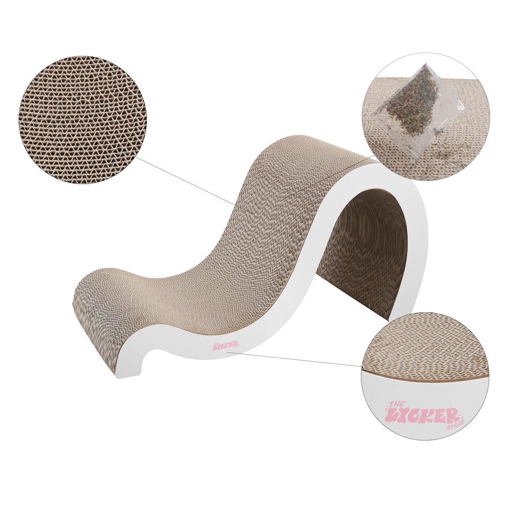 Kona Modern Cardboard Double-Sided Wave Cat Scratcher with Catnip. Picture 4