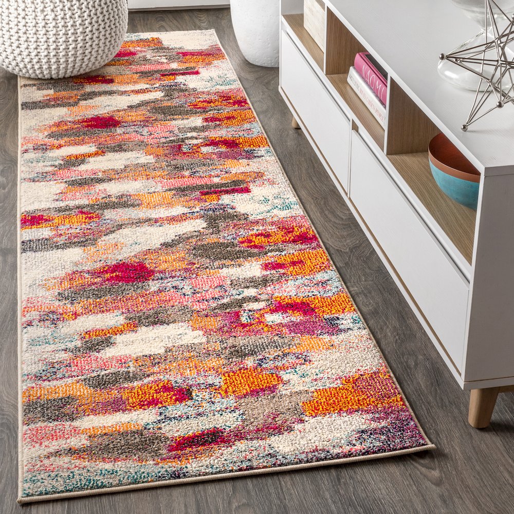 Contemporary Pop Modern Abstract Brushstroke Area Rug. Picture 2