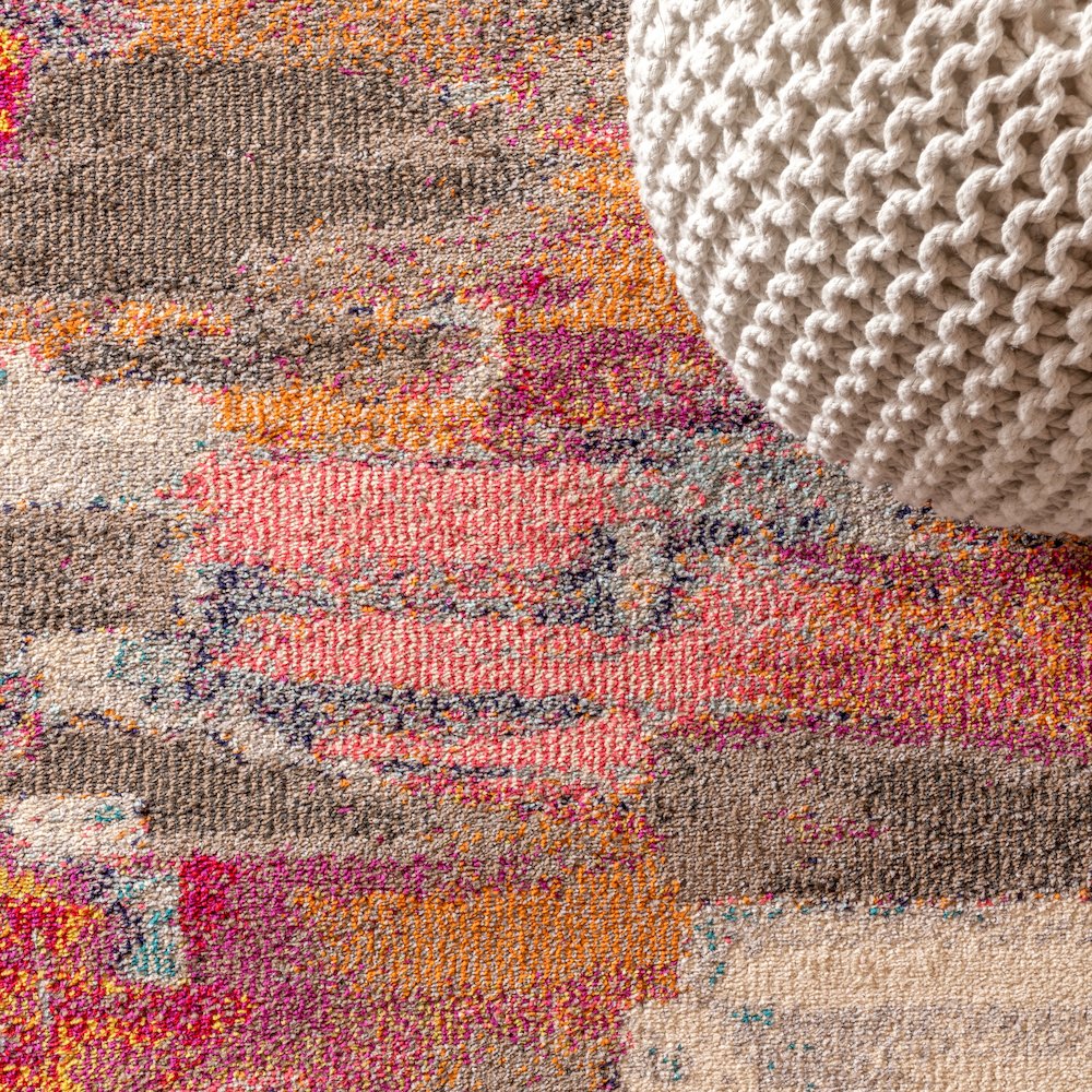 Contemporary Pop Modern Abstract Brushstroke Area Rug. Picture 4
