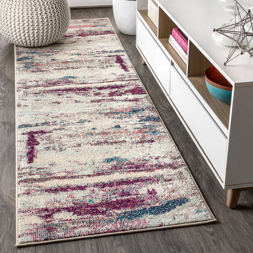 Contemporary Pop Modern Abstract Brushstroke Area Rug. Picture 2