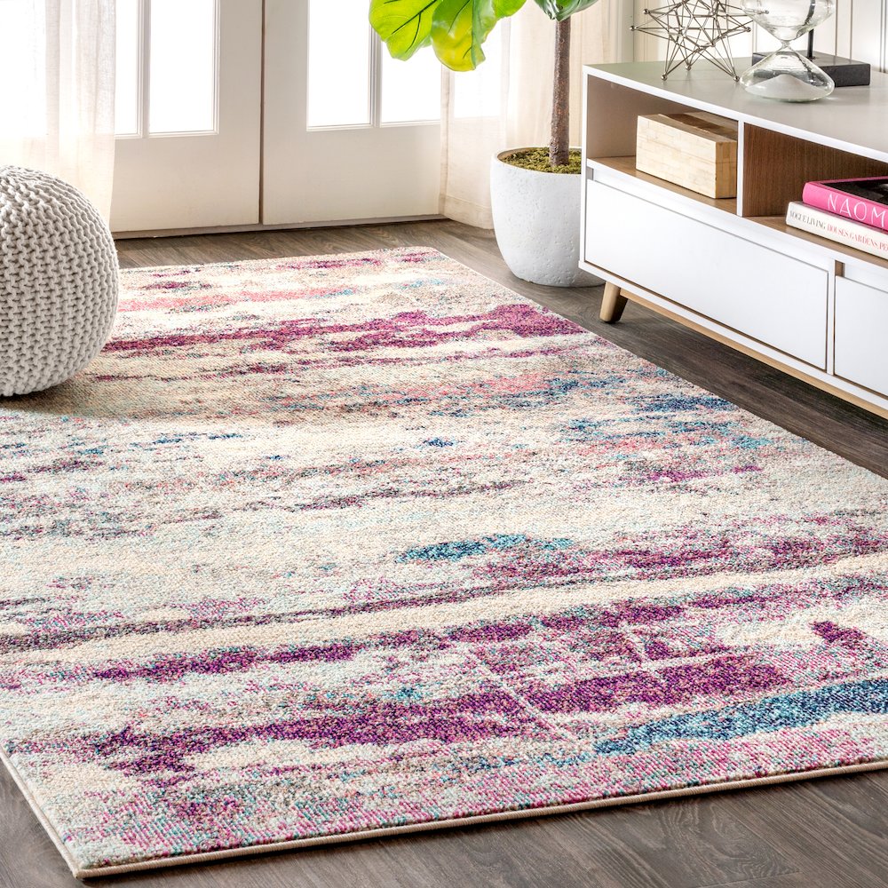 Contemporary Pop Modern Abstract Brushstroke Area Rug. Picture 2