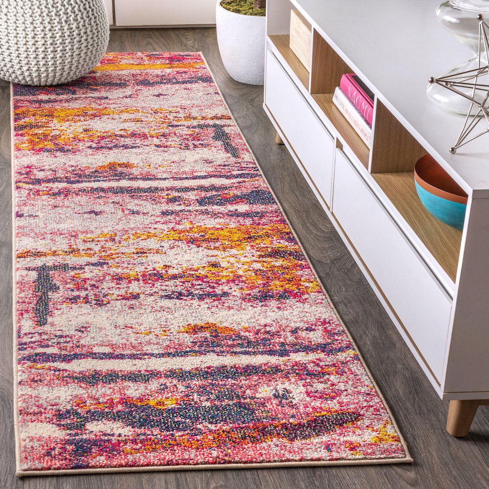 Contemporary Pop Modern Abstract Brushstroke Area Rug. Picture 2