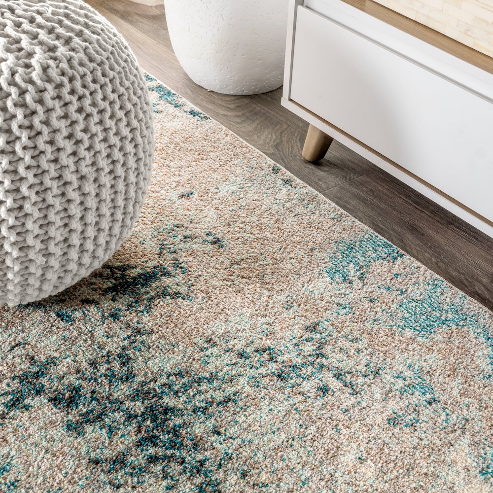 Contemporary Pop Modern Abstract Vintage Faded Area Rug. Picture 5