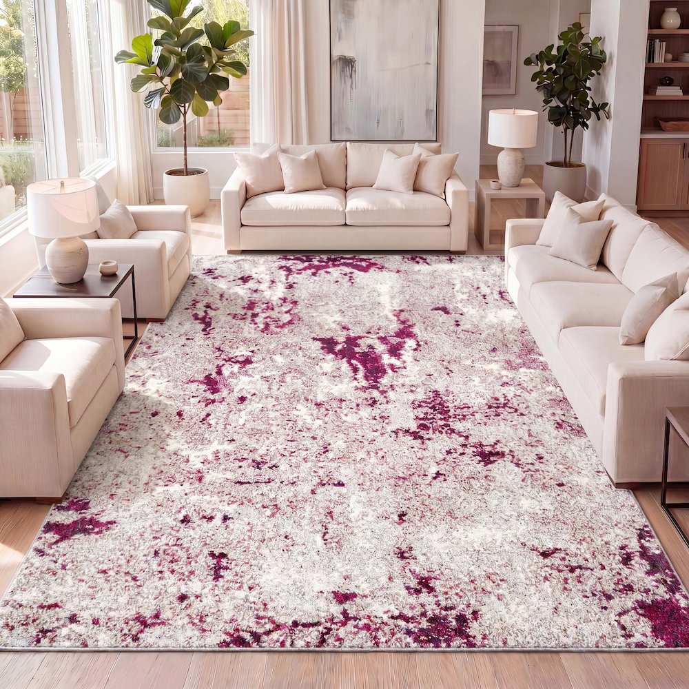 Contemporary Pop Modern Abstract Vintage Faded Area Rug. Picture 13